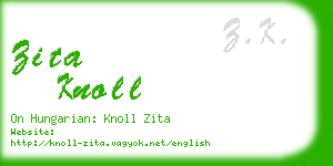 zita knoll business card